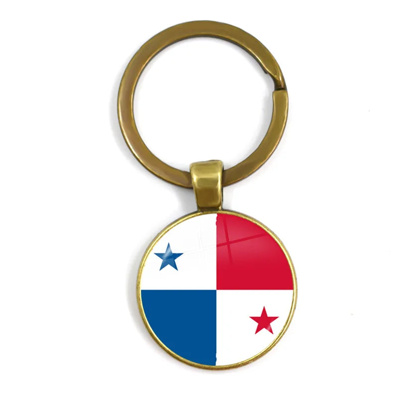 Malta Zambia Zimbabwe Latvia Armenia Azerbaijan Saudi Arabia UAE Morocco Glass Cabochon National Flag Keychain Keyholder Gift