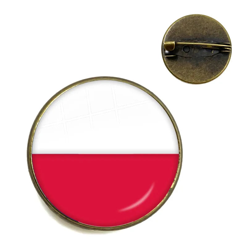National Flag Brooches France Poland Puerto Rico Montenegro China Angola Senegal Philippines Japan Collar Pins For Women Men