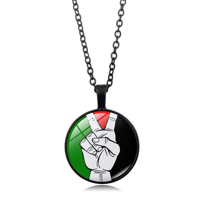 Wholesale Palestine Flag Necklace  Suppliers Custom Pendant Free Palestine Necklace Shopify Dropshipping