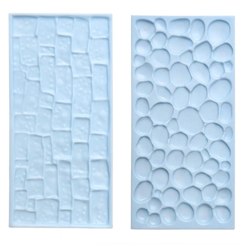 2pc Tree Bark Texture Wood Pattern Stone Mat Fondant Silicone Mould Cake Decoration Sugar Mold Baking Sugarcraft Chocolate Mold