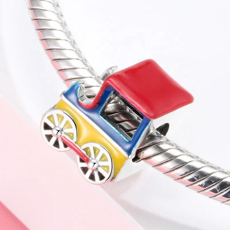 Real 925 Sterling Silver Colorful Circus Theme Performance Charms Original DIY Bracelet Beads Jewelry Making Wonderful Life