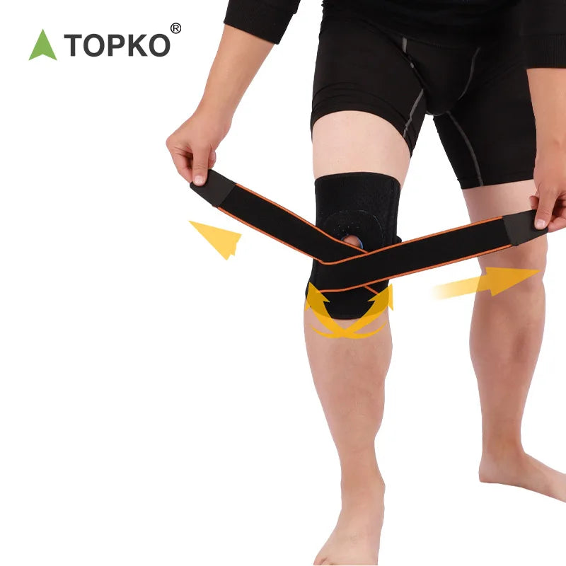 TOPKO Stocked Sillicon Non-slip Outdoor Sports Knee Sleeves Pads Support Weightlifting Knee Wrap