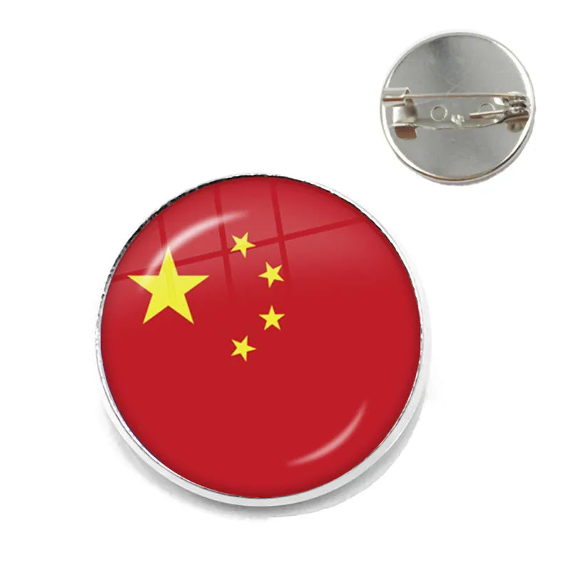 National Flag Brooches France Poland Puerto Rico Montenegro China Angola Senegal Philippines Japan Collar Pins For Women Men