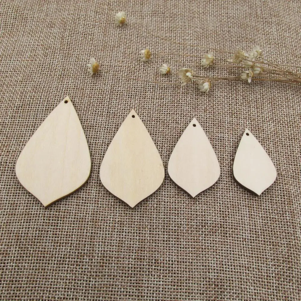 Unfinished Blank Wood Leaf Leaves Shape Cutout Plywood for DIY Dropearring, Jewelry Project, Painting Making