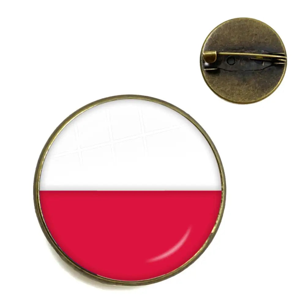 National Flag Brooches France Poland Puerto Rico Montenegro China Angola Senegal Philippines Japan Collar Pins For Women Men
