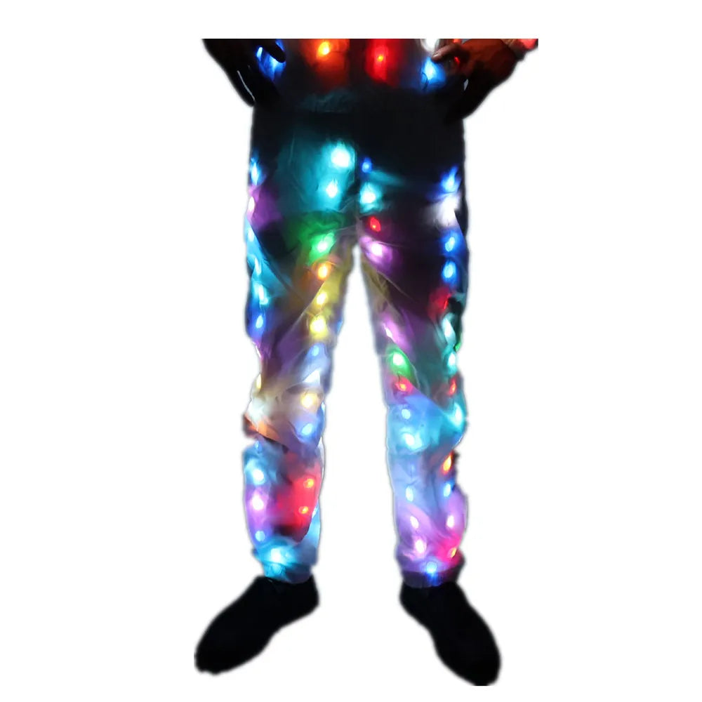 Colorful Led Luminous Costume Clothes Dancing LED Growing Lighting Robot Suits Clothing with Pants Couple Set Event Party Suppli