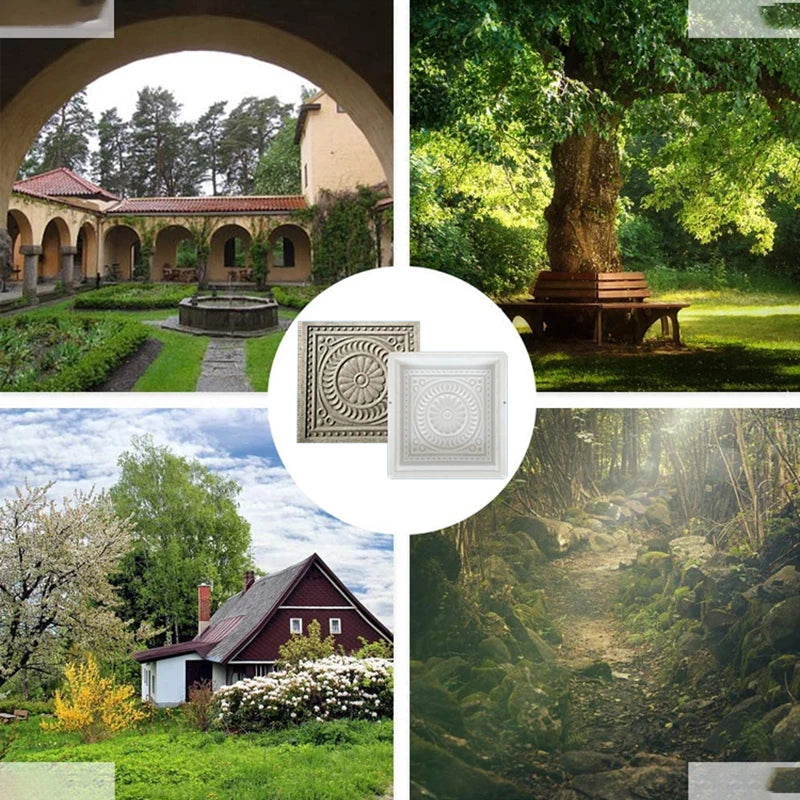 Beautiful Petal Cement Mold DIY Walkway Stepping Stones Cement Paving Mould For Garden Road Courtyard Reusable Mold For Concrete