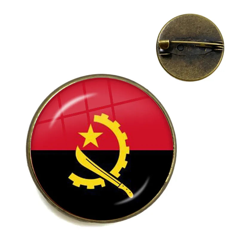 National Flag Brooches France Poland Puerto Rico Montenegro China Angola Senegal Philippines Japan Collar Pins For Women Men