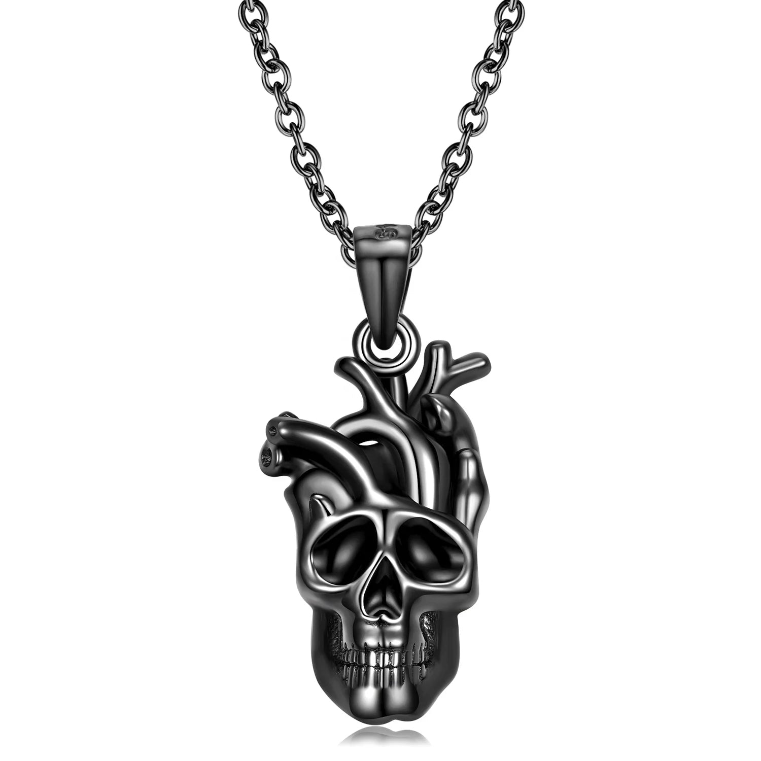 Vascular Skull Pendants for Necklace Real 925 Sterling Silver Necklaces Jewelry for Women Men Fashion Jewelry Halloween Gift