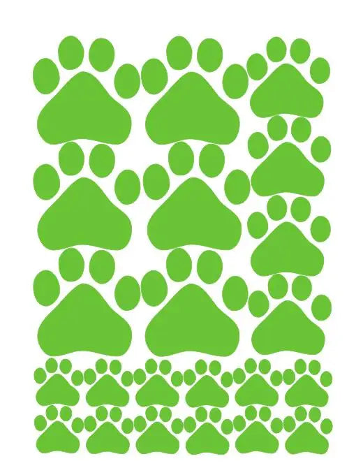 Cartoon Dog Cat Walking Paw Print Wall Stickers For Kids Rooms Pet Room Decoration Wall Art Bowl Car Glass Waterproof Poster