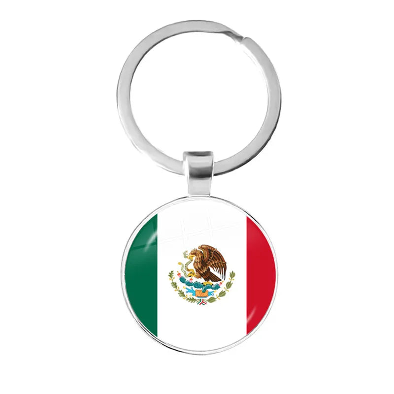Malta Zambia Zimbabwe Latvia Armenia Azerbaijan Saudi Arabia UAE Morocco Glass Cabochon National Flag Keychain Keyholder Gift