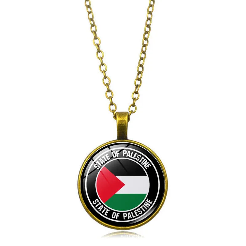 Wholesale Palestine Flag Necklace  Suppliers Custom Pendant Free Palestine Necklace Shopify Dropshipping
