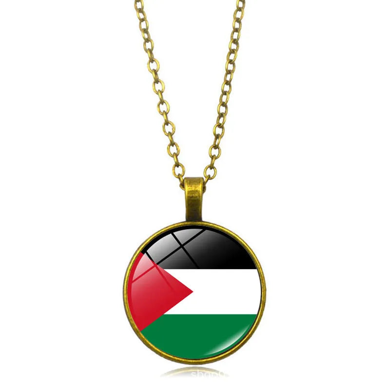 Wholesale Palestine Flag Necklace  Suppliers Custom Pendant Free Palestine Necklace Shopify Dropshipping