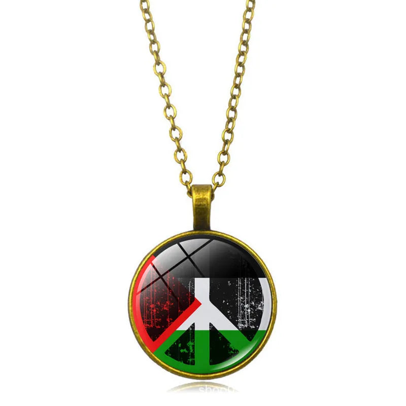 Wholesale Palestine Flag Necklace  Suppliers Custom Pendant Free Palestine Necklace Shopify Dropshipping