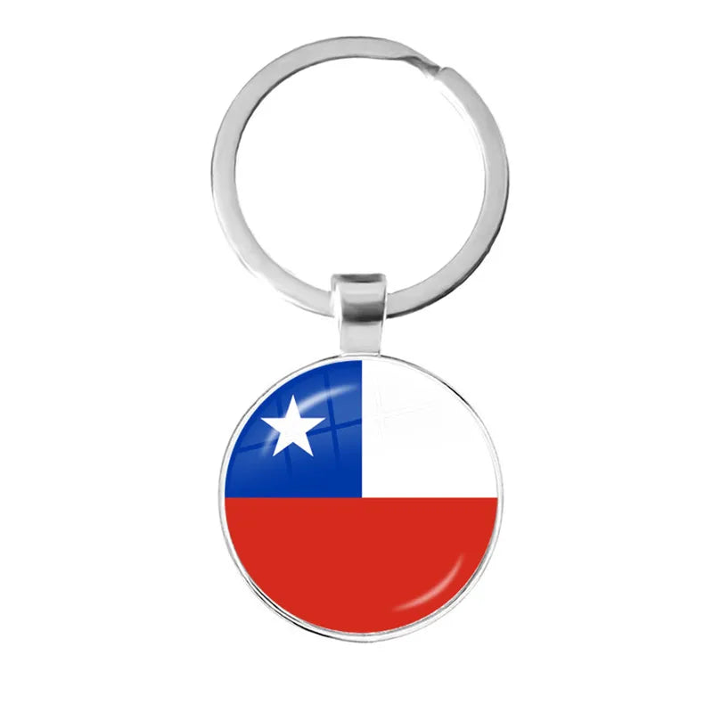Malta Zambia Zimbabwe Latvia Armenia Azerbaijan Saudi Arabia UAE Morocco Glass Cabochon National Flag Keychain Keyholder Gift