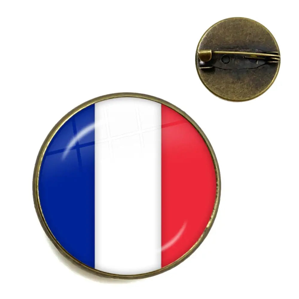 National Flag Brooches France Poland Puerto Rico Montenegro China Angola Senegal Philippines Japan Collar Pins For Women Men