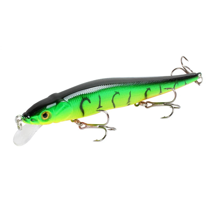 1Pcs Fishing Lure 115mm/14g Minnow Crankbait Wobblers 3D Eyes Perch Artificial Bait Pike Carp Bait Swim Bait Fishing Pesca