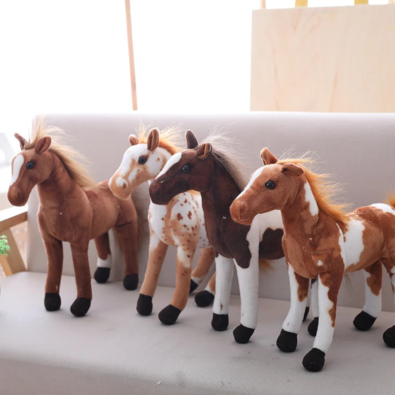 Plush lifelike Horse Toy 4 Styles Stuffed Animal Doll Birthday Gift Horseplay Decor High Quality Toy