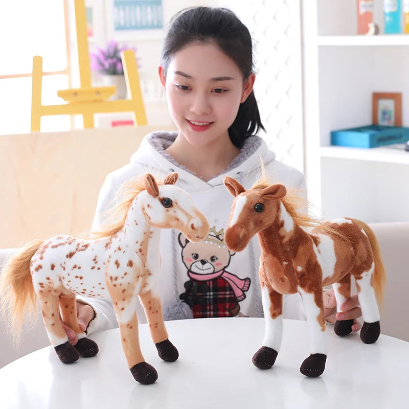Plush lifelike Horse Toy 4 Styles Stuffed Animal Doll Birthday Gift Horseplay Decor High Quality Toy