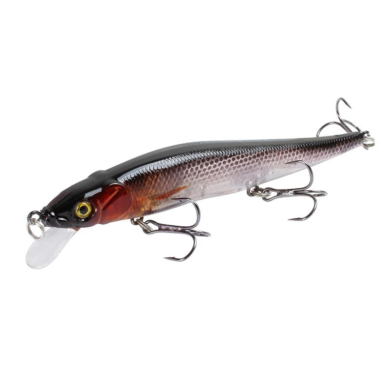 1Pcs Fishing Lure 115mm/14g Minnow Crankbait Wobblers 3D Eyes Perch Artificial Bait Pike Carp Bait Swim Bait Fishing Pesca
