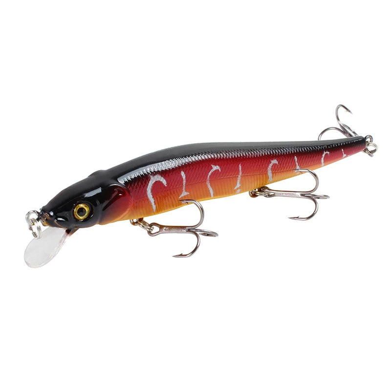 1Pcs Fishing Lure 115mm/14g Minnow Crankbait Wobblers 3D Eyes Perch Artificial Bait Pike Carp Bait Swim Bait Fishing Pesca