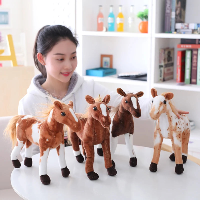 Plush lifelike Horse Toy 4 Styles Stuffed Animal Doll Birthday Gift Horseplay Decor High Quality Toy