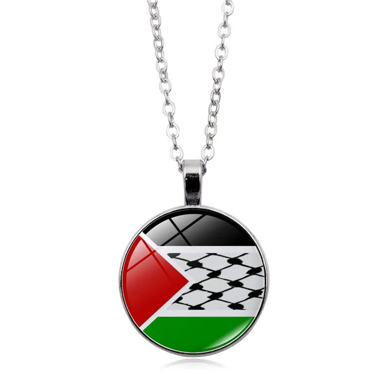 Wholesale Palestine Flag Necklace  Suppliers Custom Pendant Free Palestine Necklace Shopify Dropshipping
