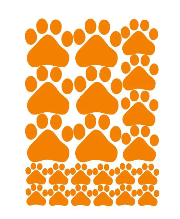 Cartoon Dog Cat Walking Paw Print Wall Stickers For Kids Rooms Pet Room Decoration Wall Art Bowl Car Glass Waterproof Poster