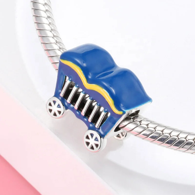 Real 925 Sterling Silver Colorful Circus Theme Performance Charms Original DIY Bracelet Beads Jewelry Making Wonderful Life