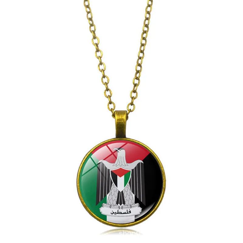 Wholesale Palestine Flag Necklace  Suppliers Custom Pendant Free Palestine Necklace Shopify Dropshipping