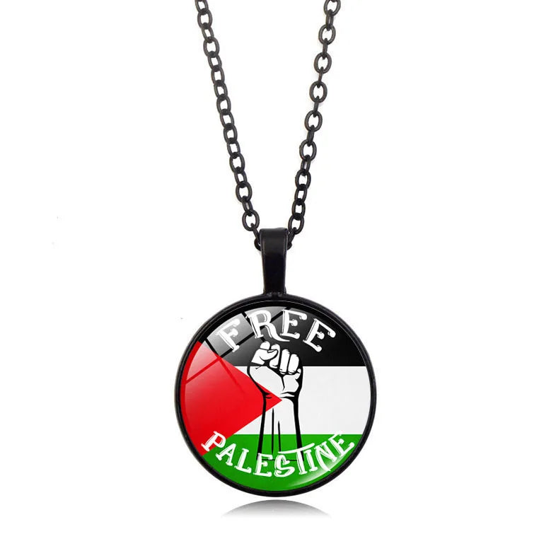 Wholesale Palestine Flag Necklace  Suppliers Custom Pendant Free Palestine Necklace Shopify Dropshipping