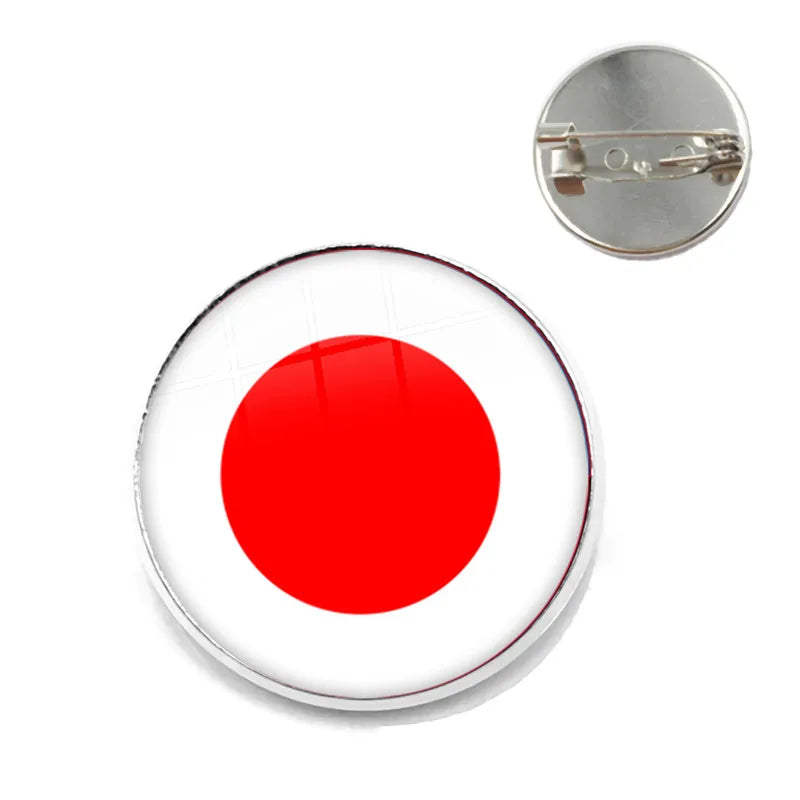 National Flag Brooches France Poland Puerto Rico Montenegro China Angola Senegal Philippines Japan Collar Pins For Women Men