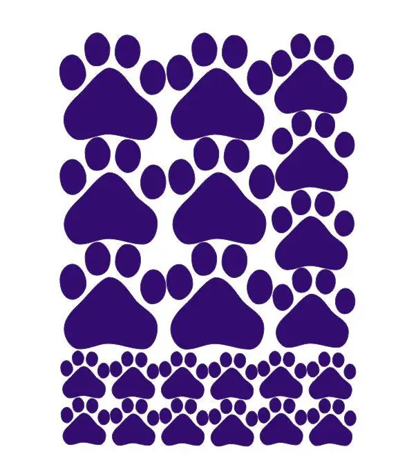 Cartoon Dog Cat Walking Paw Print Wall Stickers For Kids Rooms Pet Room Decoration Wall Art Bowl Car Glass Waterproof Poster