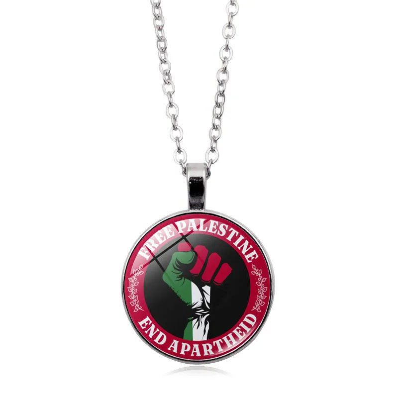Wholesale Palestine Flag Necklace  Suppliers Custom Pendant Free Palestine Necklace Shopify Dropshipping
