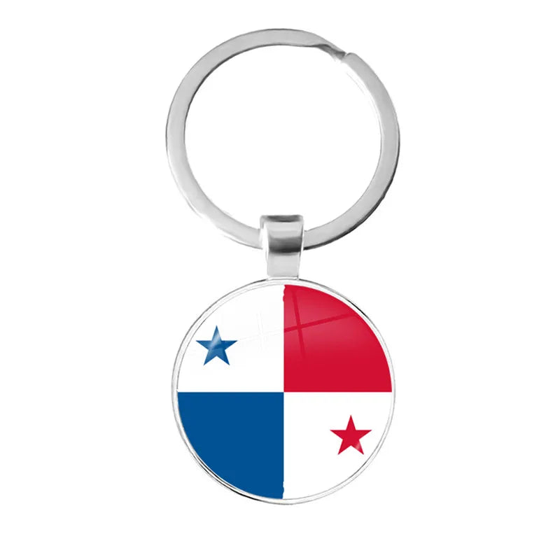 Malta Zambia Zimbabwe Latvia Armenia Azerbaijan Saudi Arabia UAE Morocco Glass Cabochon National Flag Keychain Keyholder Gift