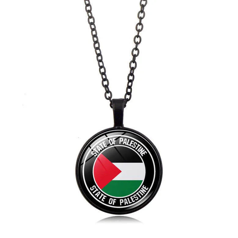Wholesale Palestine Flag Necklace  Suppliers Custom Pendant Free Palestine Necklace Shopify Dropshipping