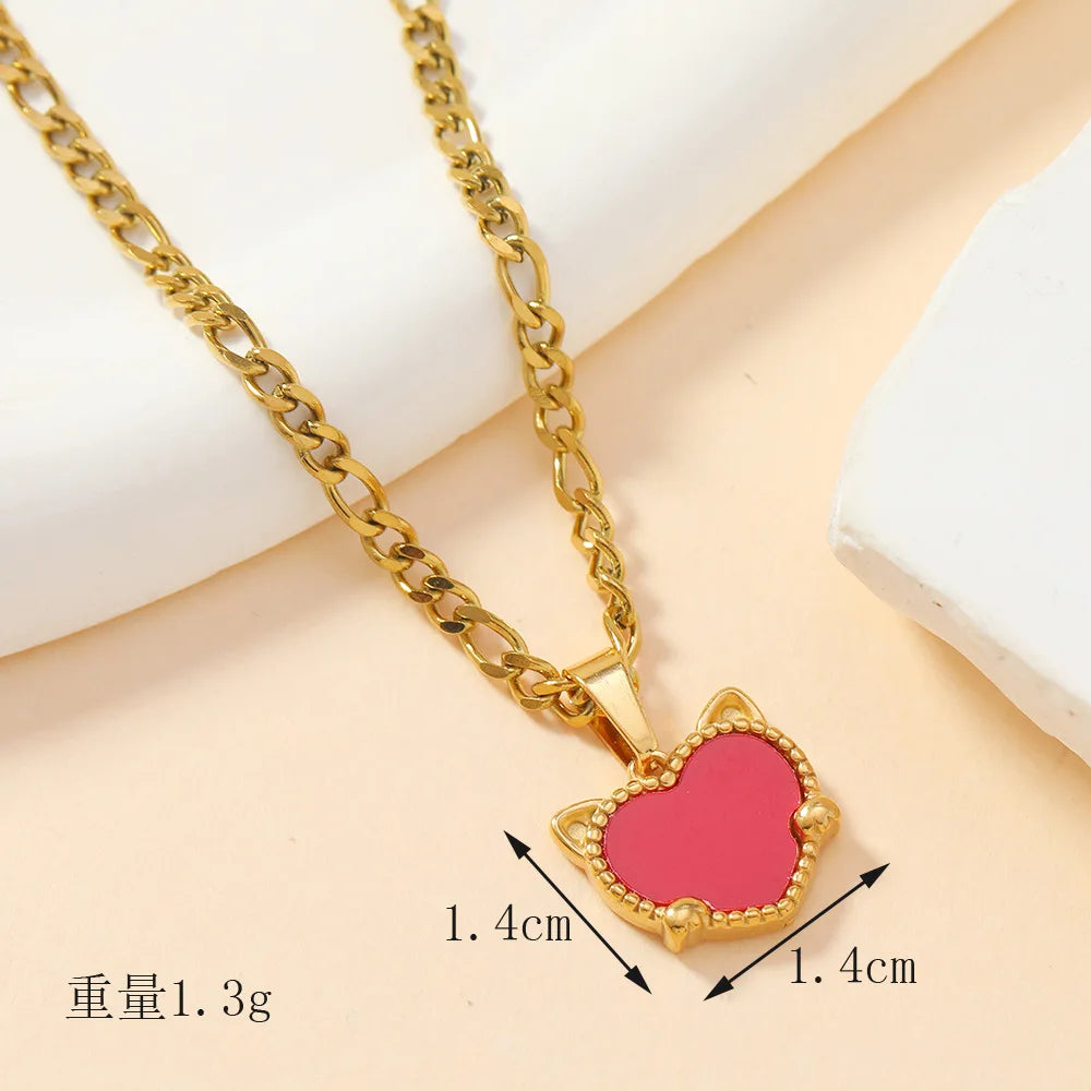 Classic Refined Elegant Women Drop Oil LOVE Love Pendant Necklace Handmade DIY Jewelry Accessories