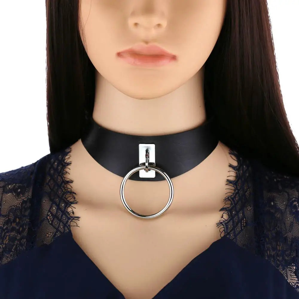Goth Choker Necklace for Women Black Leather Chokers Harajuku Sexy Cosplay Chocker Dark Fashion Halloween Accessories