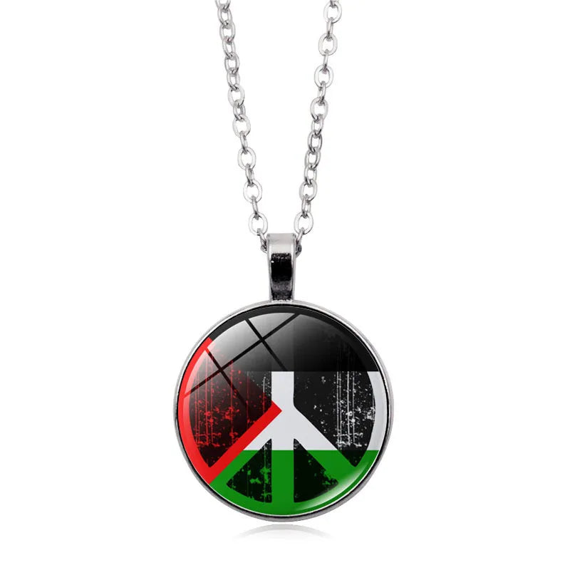 Wholesale Palestine Flag Necklace  Suppliers Custom Pendant Free Palestine Necklace Shopify Dropshipping