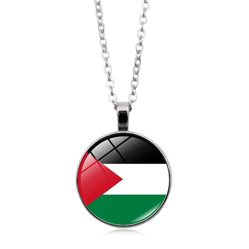 Wholesale Palestine Flag Necklace  Suppliers Custom Pendant Free Palestine Necklace Shopify Dropshipping