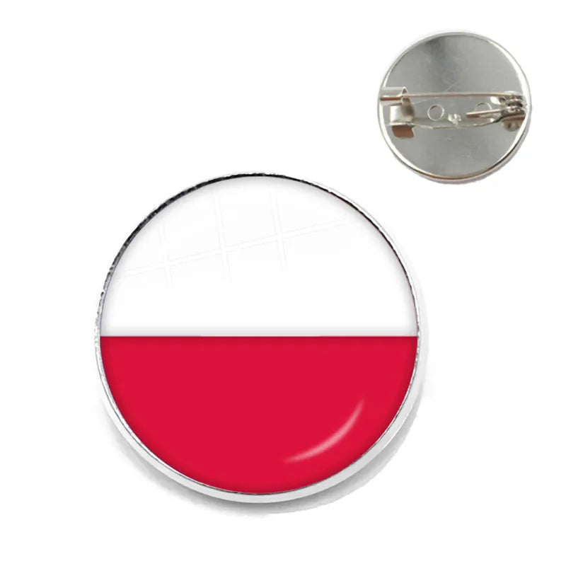 National Flag Brooches France Poland Puerto Rico Montenegro China Angola Senegal Philippines Japan Collar Pins For Women Men