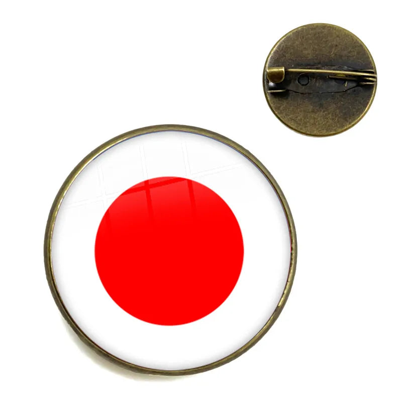 National Flag Brooches France Poland Puerto Rico Montenegro China Angola Senegal Philippines Japan Collar Pins For Women Men