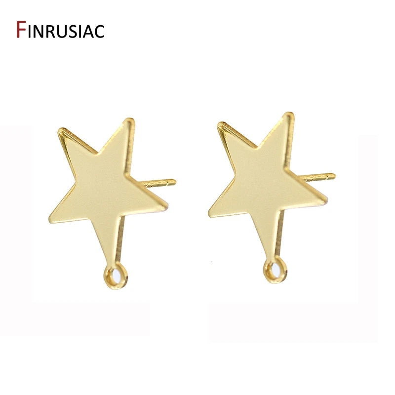 Jewellery Making Supplies 14K Real Gold Plated Creative 6 Styles DIY Earrings Accessories Earrings Hooks Fittings Wholesale