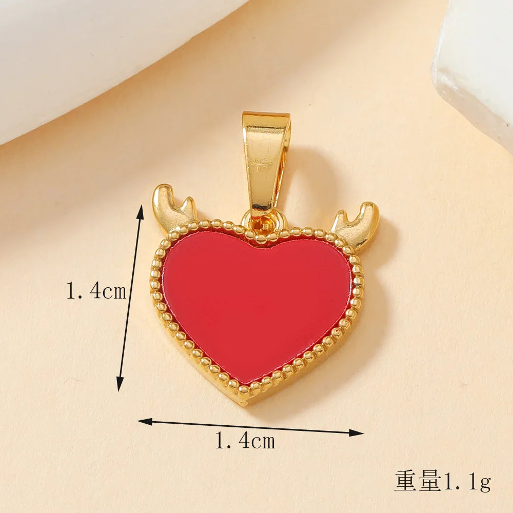 Classic Refined Elegant Women Drop Oil LOVE Love Pendant Necklace Handmade DIY Jewelry Accessories