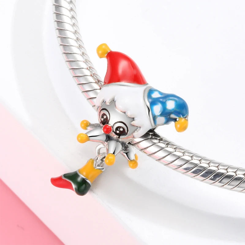 Real 925 Sterling Silver Colorful Circus Theme Performance Charms Original DIY Bracelet Beads Jewelry Making Wonderful Life