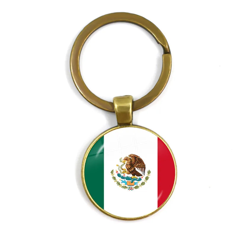 Malta Zambia Zimbabwe Latvia Armenia Azerbaijan Saudi Arabia UAE Morocco Glass Cabochon National Flag Keychain Keyholder Gift