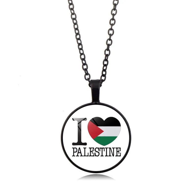 Wholesale Palestine Flag Necklace  Suppliers Custom Pendant Free Palestine Necklace Shopify Dropshipping