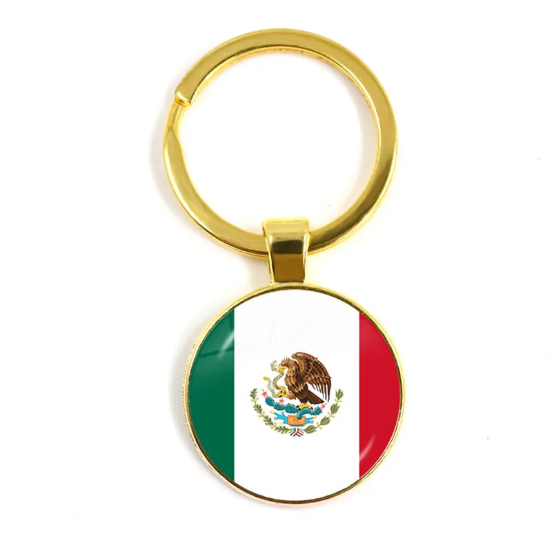 Malta Zambia Zimbabwe Latvia Armenia Azerbaijan Saudi Arabia UAE Morocco Glass Cabochon National Flag Keychain Keyholder Gift
