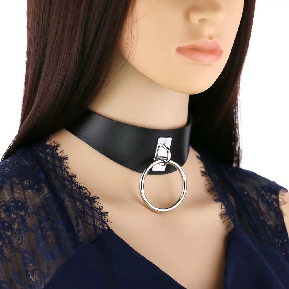 Goth Choker Necklace for Women Black Leather Chokers Harajuku Sexy Cosplay Chocker Dark Fashion Halloween Accessories