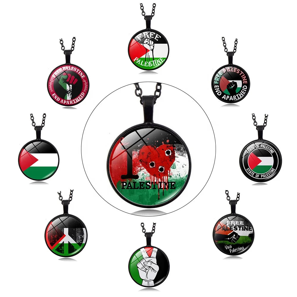 Wholesale Palestine Flag Necklace  Suppliers Custom Pendant Free Palestine Necklace Shopify Dropshipping